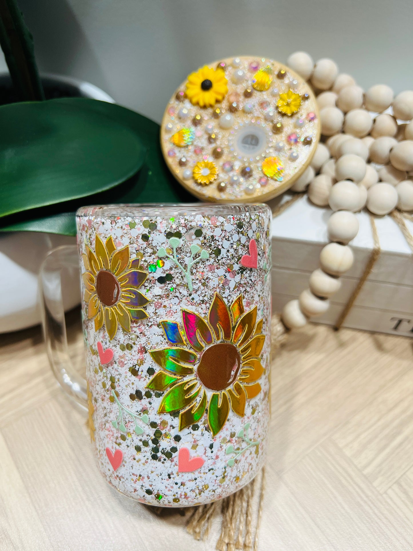 Sunflower Holographic Snowglobe Mug