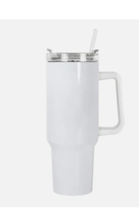 40oz Stainless Steel White Tumbler
