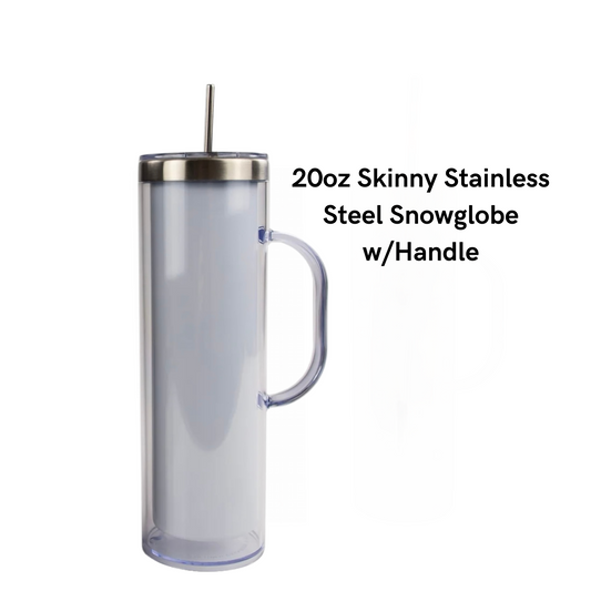20oz Stainless Steel Skinny Snowglobe